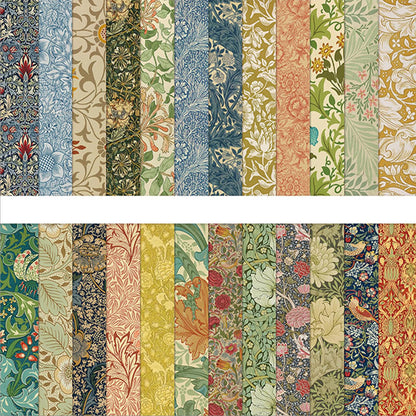 MIATTCLD Scrapbook Paper 12x12 In Double Sided Decorative Paper for Scrapbooking, 24 Sheets/24 Designs Spring Floral Patterned Craft Paper for Junk Journals DIY Cards Album Decoration (Green)