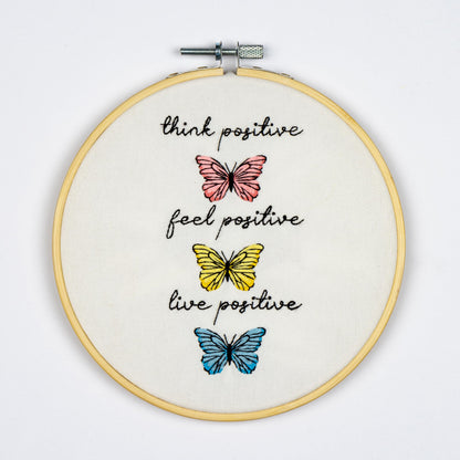 DUTCH STITCH BROTHERS Butterflies Embroidery Starter Kit with Pattern and Instructions. Stamped Embroidery Kits with Embroidery Clothes with Pattern. 6" Embroidery Hoop