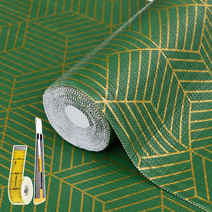 Shelf Liners for Kitchen Cabinets 17in x 30FT, Non Adhesive Cabinet Liner Strong Non-Slip Golden Leaf Drawer Liner, Easy to Clean for Shelf, Cabinet with Knife and Tape Measure