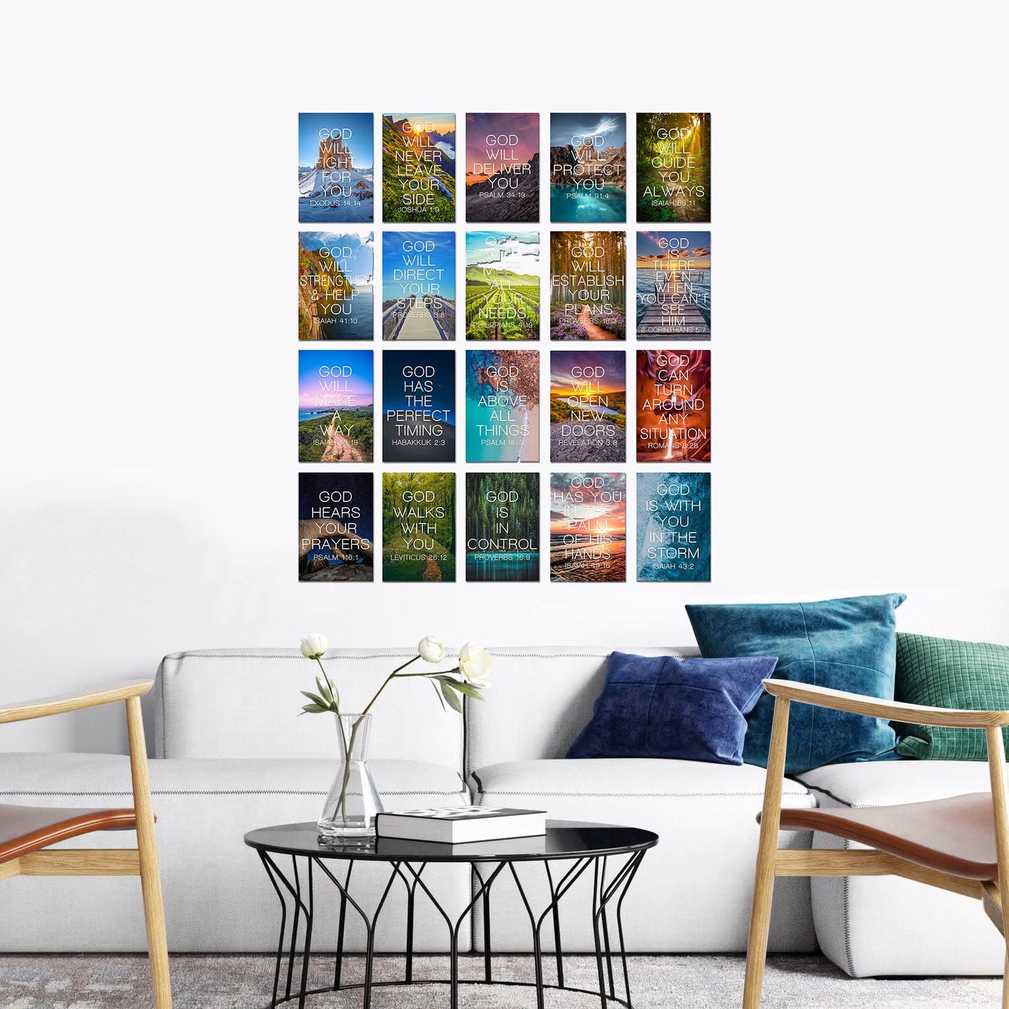 PARODY ART PRINTS 20 God Series - Bible Verse Landscape Photography Aesthetic Collage Kit, Teen Room Wall Decor, College Dorm Decor, Christian Inspirational Gift, 4x6 Professional Photos