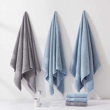 COZYART 35x70 650GSM Light Blue Oversized Bath Sheet for Bathroom Cotton Body Shower Towel Soft Absorbent Durable Extra