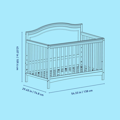 Graco Paris 4-in-1 Convertible Crib – GREENGUARD Gold Certified, Converts to Toddler Bed and Daybed, Fits Standard Full-Size Crib Mattress, Adjustable Mattress Support Base (Frosted Oat)