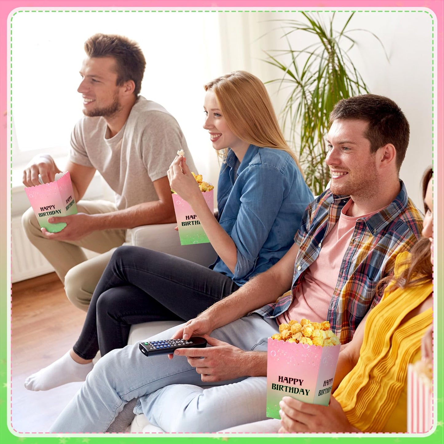 Zhehao 50 Pcs Pink and Green Popcorn Boxes Witch Popcorn Cup Paper Holder Pink and Green Party Favor for Happy Birthday Party Favor Halloween Supplies Decorations