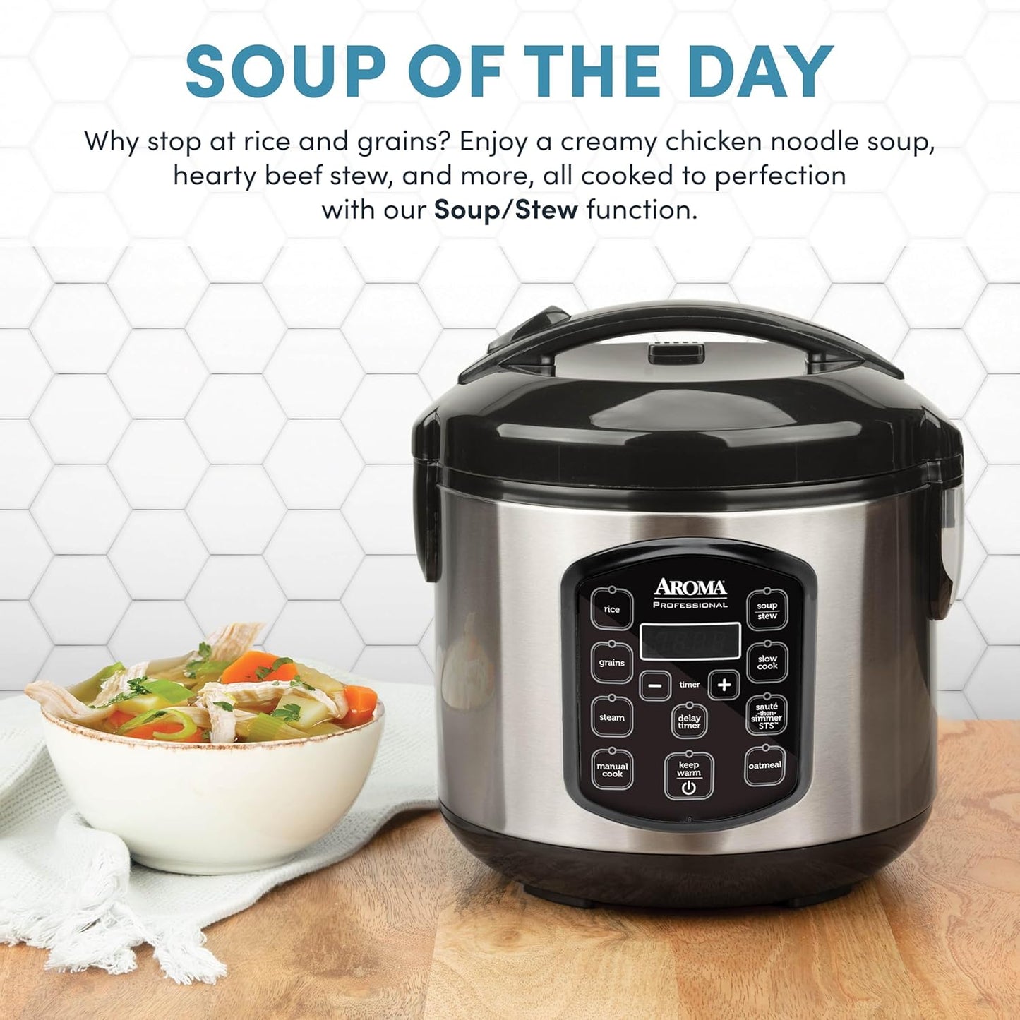 8-Cup 2Qt. ARC-984SBD AROMA Professional (Cooked) / Digital Rice & Grain Multicooker