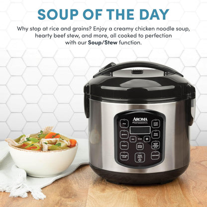 8-Cup 2Qt. ARC-984SBD AROMA Professional (Cooked) / Digital Rice & Grain Multicooker