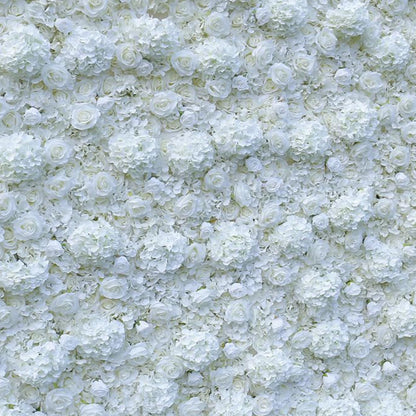 UYCVT White Rose Hydrangea Artificial Flower Wall Backdrop Panels, Handmade Romantic Large Wedding Backdrop 3D Floral Wall Fabric Flower Wall for Party Baby Shower Bridal Weddi-1m*1m/3.28 * 3.28FT