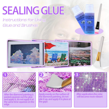 DNSGOOR 244Pcs All Inclusive Diamond Art Accessories Kit Diamond Painting A2 LED Light Pad Set with Diamond Art Sealer Glue Stand Storage Case Pens 5D Painting Tools for DIY Drill Craft