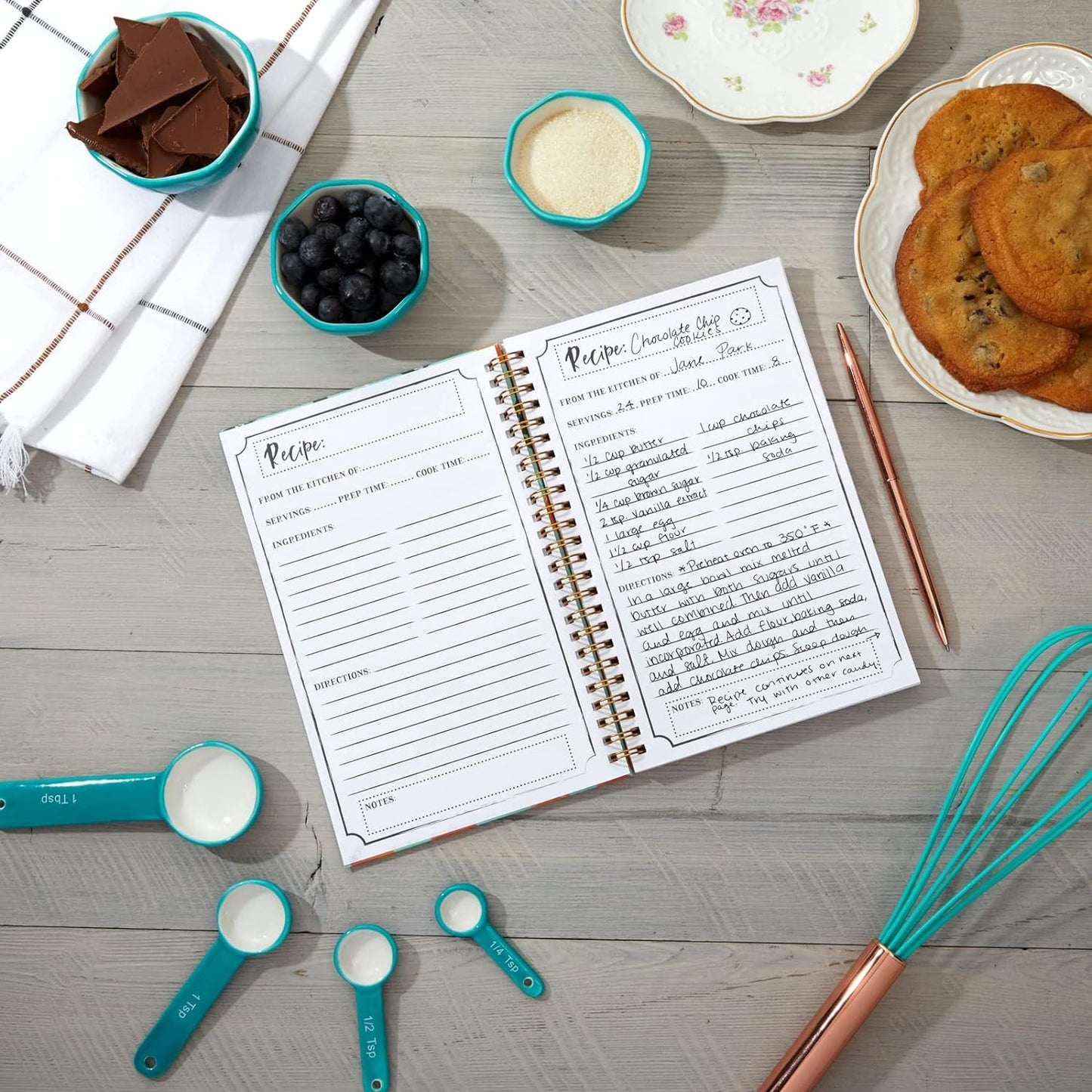 Blank Recipe Book: 120 Pages, 8 Sections, Floral and Orange Theme, Laminated Hardcover (5.5 x 8.5 In)