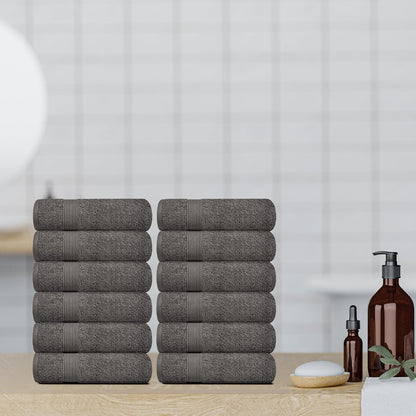 Set 12x12 [12 Pack, White Classic Resort Collection Soft Washcloth Face & Body Towel | Luxury Hotel Plush & Absorbent