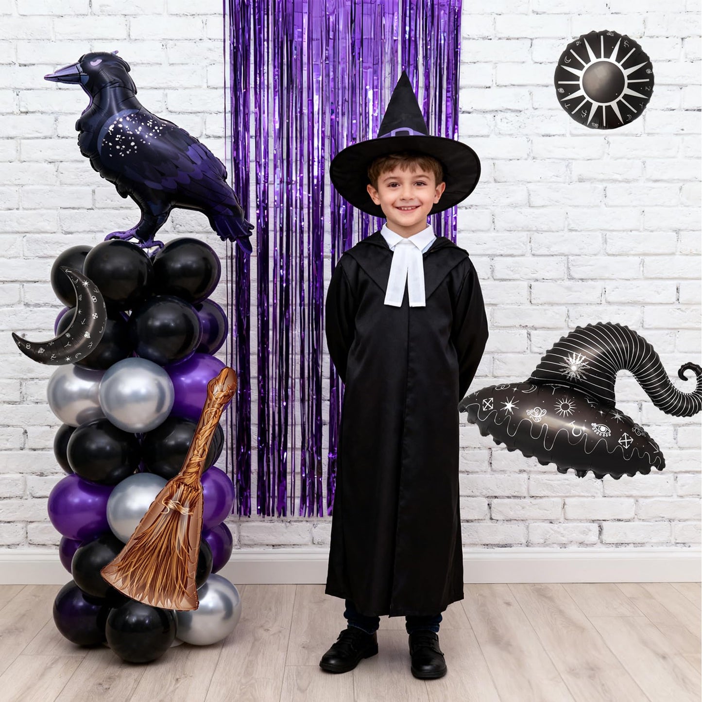 Wizard Hat Balloons Raven Balloons Broom Magic Birthday Party Decorations Witch Birthday Party Decor Wizard Themed Decor Crow Witchcore Decor