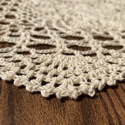Hsvanyr 39inches Beige Tablecloth, Handmade Crochet Cotton Square Coffee Table Cover