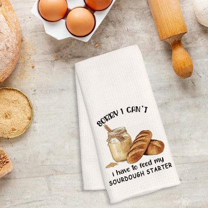FTKBGHY Funny Baking Gifts Kitchen Towels, Gifts for Sourdough Bread Bakers Baking Lovers, Baker Gift Decorative Dish Hand Tea Towels for Bakery Kitchen, 16x24 Inch