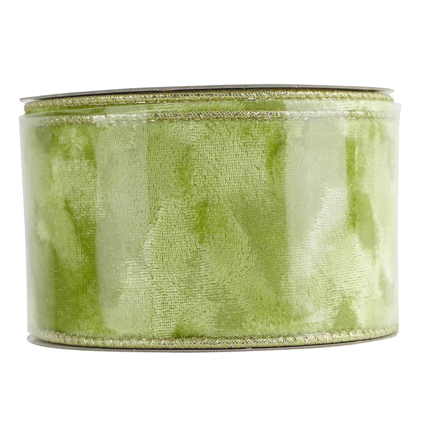 MEEDEE 2.5 inch Moss Green and Gold Velvet Ribbon 10 Yards Roll Two Tone Thick Wired Ribbon for Christmas Tree, Gift Wrapping, Velvet Bow, Wreaths, Crafts Supply, Seasonal Decorations
