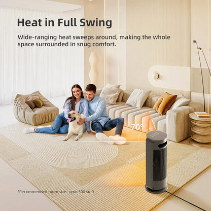 Space Heaters for Indoor Use Large Room, 70 ° Oscillation, Fast Heating Ceramic Electric with Digital Thermostat, Remote Control, 1-12H Timer, Overheat Protection, Safety Heater for Bedroom