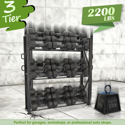 ZUIWAN Large 83" H 3-Tier Tire Stationary Rack for Garage - Heavy Duty 2200LBS Capacity Adjustable Metal Tire Storage Rack for Indoor and Outdoor Use