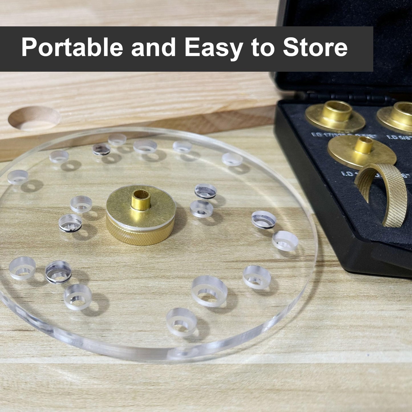inBovoga 11 Pcs Precision Brass Router Template Bushing Guides Sets and 1/4" Shank Woodworking Router with Carrying Case, Fits Porter Cable Style Router Sub Bases