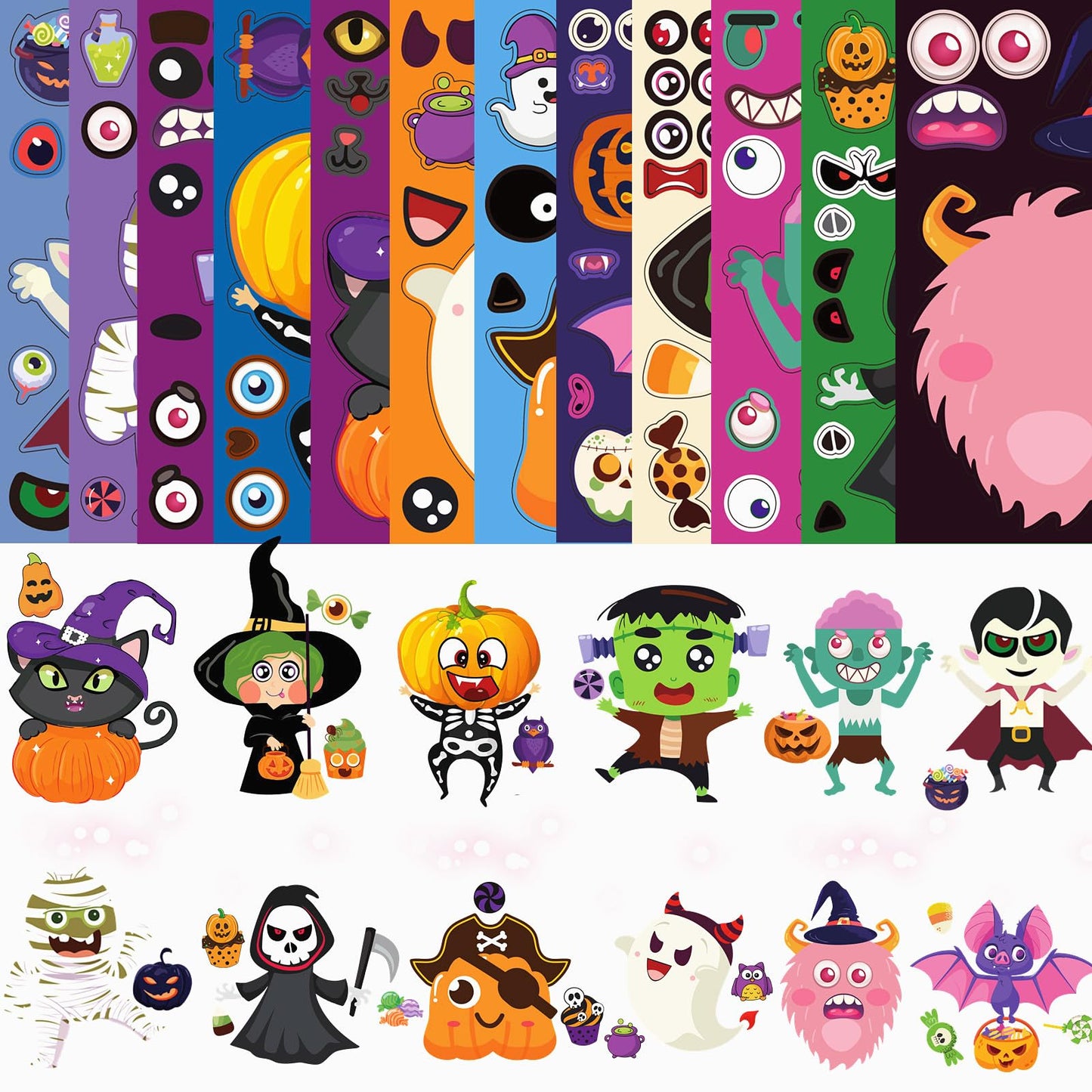 Halloween Stickers, Halloween Crafts Make Your Own DIY Stickers for Games Gifts Party Favors Supplies