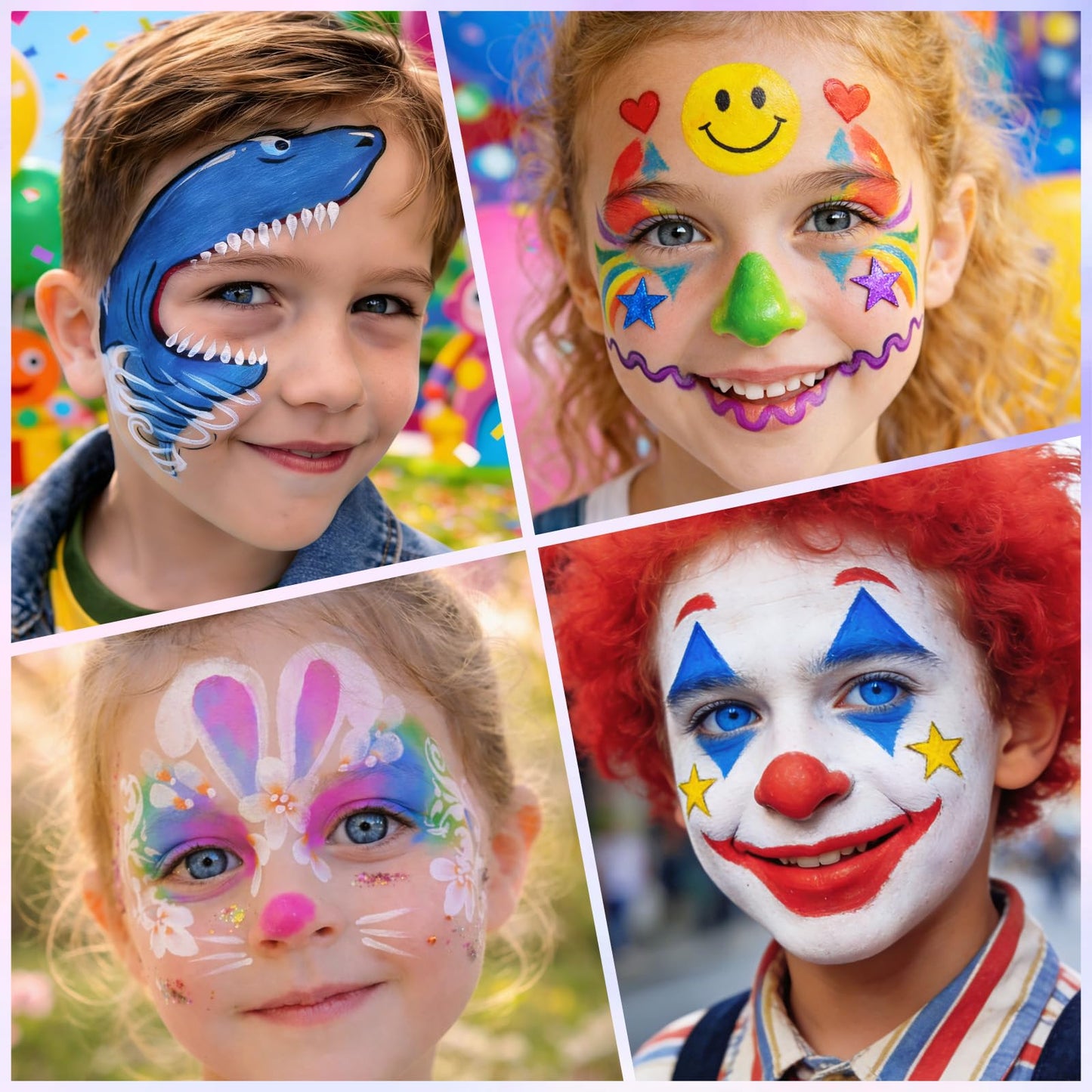 Face Painting Kit for Kids, 15 Colors Water-Based Face Paint Palette with Stencils | Safe Skin-Friendly Body Paint for Halloween Makeup, Birthday, Sport & School Events