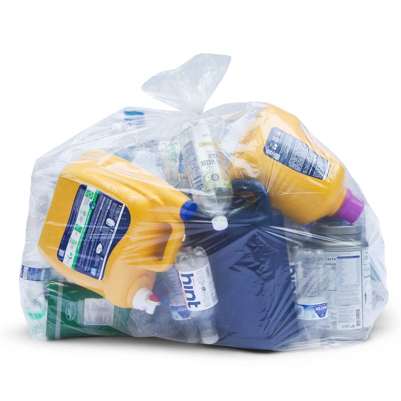 Veska 30-33 Gallon Clear Trash Bags Heavy Duty (Value Pack 100 Bags w/Ties) Large Clear Plastic Recycling Garbage Bags. Large Trash Bags 30+, 32 Gallon