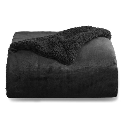 Bedsure GentleSoft Sherpa Fleece Blankets Queen Size for Bed - Thick and Warm, Soft Fuzzy Plush Queen Blanket for Winter, Grey, 90x90 Inches