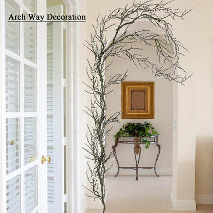 74.8inch Long Malleable Black Halloween Tree Weeping Branches Twigs Greenery Garland Hanging Moss Faux Ghost Grape Vine for Haunted Forest Outdoor Mantel Fireplace Porch Arch Stairway Yules Decor (2)