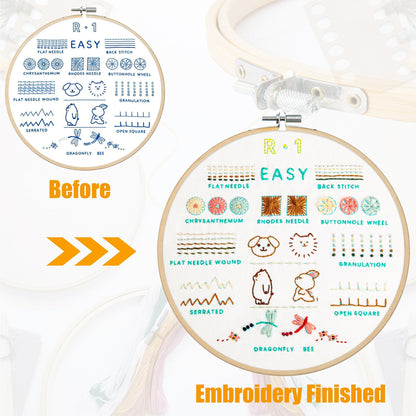 Culberta Embroidery Kit for Adults Beginner, Needlepoint Kits, Cross Stitch Craft Set with HD Video Tutorials, Hand DIY Art Supplies for Gifts (A)