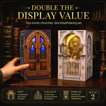 MiniCity 2 Pack Book Nook Kit, DIY Miniature House Kits for Adult and Teens, Dollhouse Tiny Booknook DIY Craft Gifts for Family and Friends