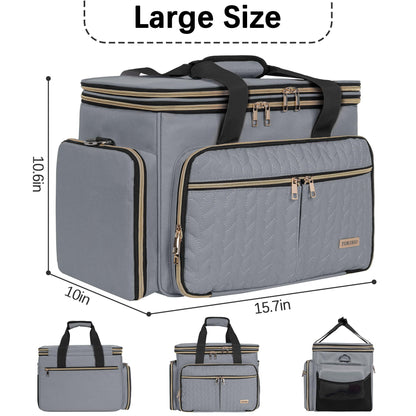 Large Knitting Bag Yarn Storage Organizer,Portable Crochet Tote Bag,Yarn Bags for Crocheting On The Go for Knitting Needles, Crochet Hooks, Knitting Accessories, Unfinished Project