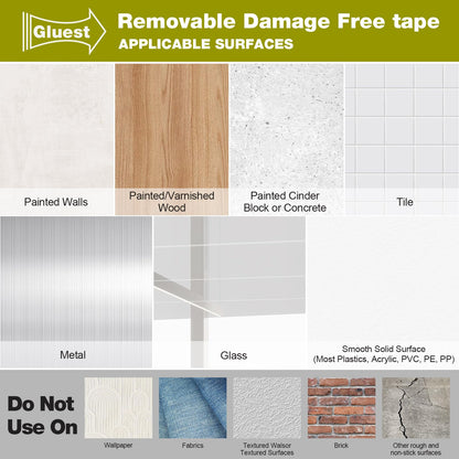 Double Sided Tape Heavy Duty, 1IN x 16.5FT Removable Mounting Tape, No Damage Wall Tape Damage Free Picture Hanging Strips, Strong Adhesive Strips Foam Tape for Poster Art Craft Home Office Decor