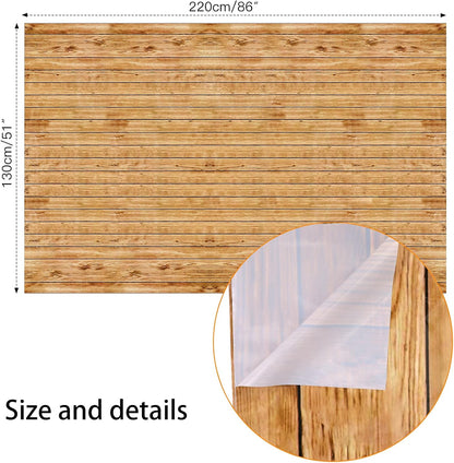 PHOGARY 3PCS Wood Grain Tablecover, Rectangular Tablecloth for Rustic Wedding Baby Shower Decoration