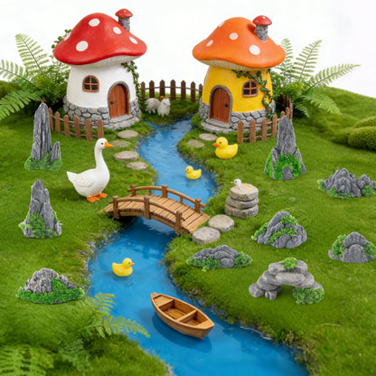 Rismise Diorama Rocks 10pcs Diorama Supplies Fake Rocks Artificial Garden Figurine Stone Scene Accessories Stone Miniature Stones Rock for Micro Train Railway Sand Table Landscape Garden Accessories