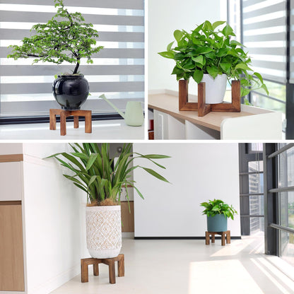 Vigordream Plant Stand, Indoor/Outdoor Wood Plant Holder, Single Flower Pot Stand, Sturdy Planter Stands, Fit 5-15 Inch Pots