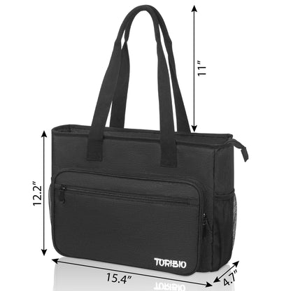 TORIBIO Diamond Painting Tote Bag with Padded Sleeve to Hold A4 Light Pad, Carrying Case for LED Light Pad & Diamond Art Tools/Accessories, 15.4"x12.2"x4.7", Black (Bag Only)
