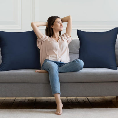 Utopia Bedding 26x26 Pillow Inserts - Set of 2 Navy Decorative Throw Pillows for Sofa & Couch - Soft & Supportive Cushions