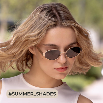 livho 2025 Trendy Oval Sunglasses - Stylish Polarized Shades for Everyday - Retro Metal Frames