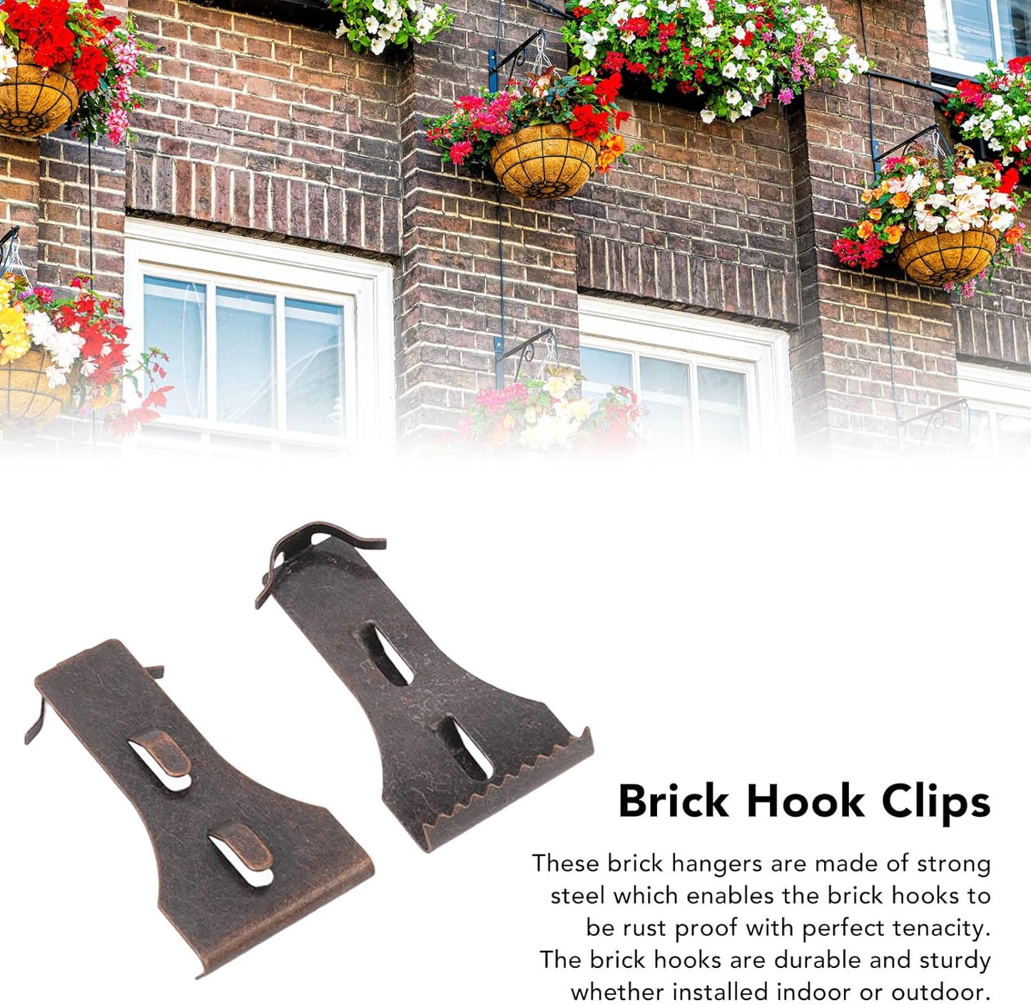 TOPINCN 8pcs Brick Hook Clips, Sturdy Steel Utility Hooks for Home Storage, No Tools Required