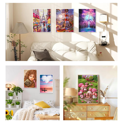 AiYuanzsh 12 Pack Diamond Painting Kits, 50 Pictures Scenery 12, DIY Paint with Diamonds Art Crystal Rhinestone Round Drill Diamond Painting Kit Cross Stitch for Home Wall Craft Decor