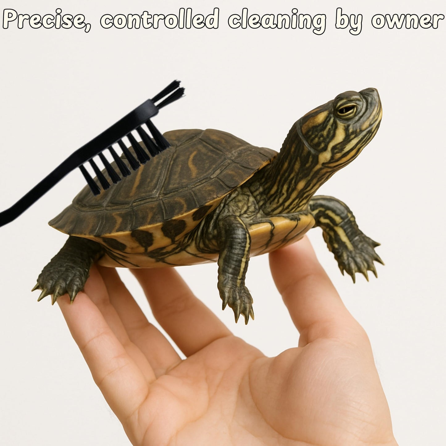 Turtle Shell Cleaning Suction Brush Tank, Turtle Scratcher for Tank Shell Cleaner with Suction Cup and Handheld Back Scratcher Remove Mud Dirt, Tortoise Habitat Accessories (Gray)