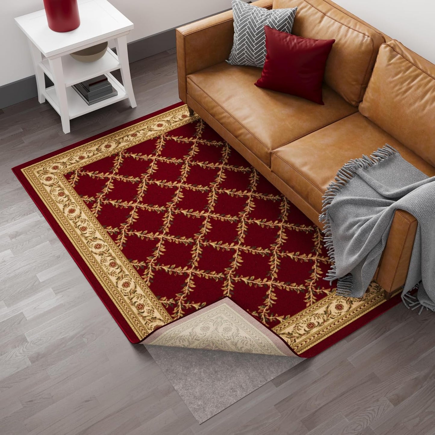 3' 11' 1/4 Inch Ottomanson x Non-Slip Rug Pad Gripper Thick Dual Surface Felt + Rubber Gripper - Safe for All Floors