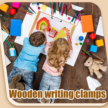 Henoyso 32 Pcs 11x17 Clipboard Wooden Horizontal Lap Board Extra Large Wood Clip Board with Low Profile Clip Desk Brown Landscape for Drawing Sketch Art for Classroom Office School Architects