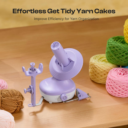 Caydo Electric Yarn Winder, Automatic Yarn Cake Winder with Dual Tension Spring Stepless Speed, Compact 7oz Portable Yarn Winder for Crocheting, Ideal Gift for Crochet & Knitting Lovers(Light Purple)