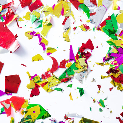 Jumbo Mylar Rainbow Foil Confetti - Glittering Metallic Confetti for New Year's, Birthdays, Weddings (300 Grams)