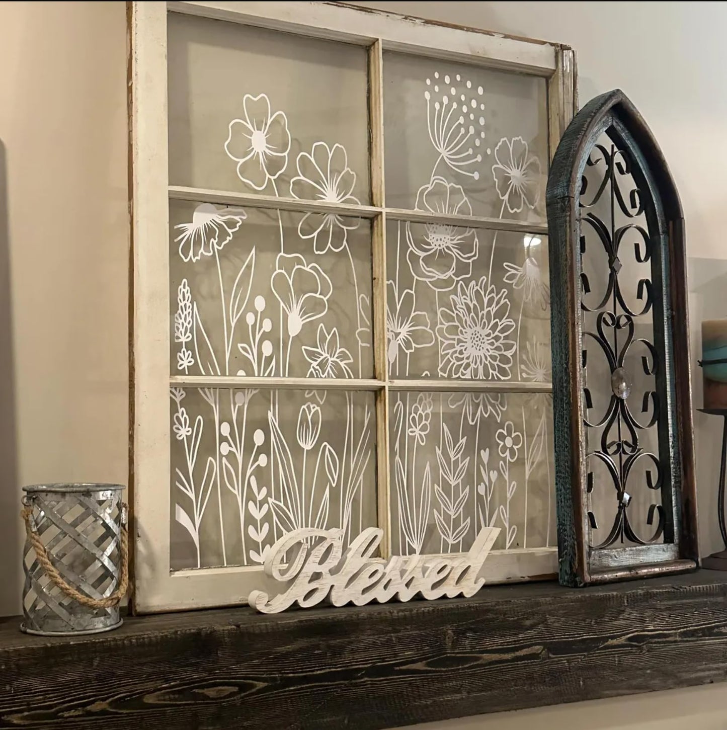Large Flower Stencils for Walls Wildflower Stencil Reusable Floral Stencils for Painting on Wood Fence Canvas Fabrics Furniture