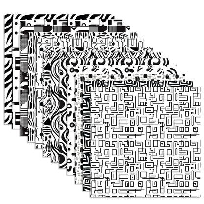 24 Sheets Black White Doodle Pattern Scrapbook Paper 12x12 Doodle Scrapbook Specialty Paper Black White Hand-Drawn Style Double-Sided Cardstock Pack for Scrapbooking Background Card Making Origami DIY