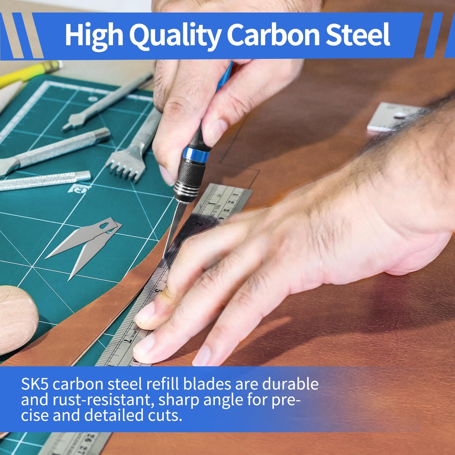 Precision Craft, Hobby, and Exacto Knife Set for Artistic, Scrapbooking, Stencil, Architectural Modeling, Woodworking, and Leatherworking projects - Perfect for Precision Cutting (29pcs)