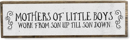 Mom Wood Signs - Medium Wood And Metal for Mothers Of Little Boys