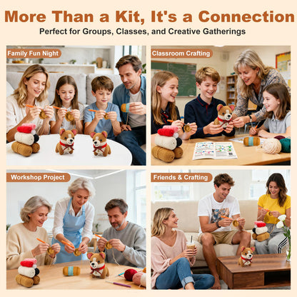 Faircosy Animal Crochet Kit for Beginners: Includes Complete Tools Ample Yarn Step by Step Videos for Teens Adults - Perfect Amigurumi Kit for Indoor Entertainment & Long Journeys