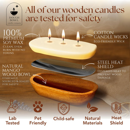 Dough Bowl Candle Co. Orange Candles - Citrus Scented Candles for Home (Mandarin Cranberry Cherry Vanilla), Non Toxic 100% Soy Wax, Decorative 3 Wick 10x6 Big Luxury Aromatherapy Gifts for Women Men