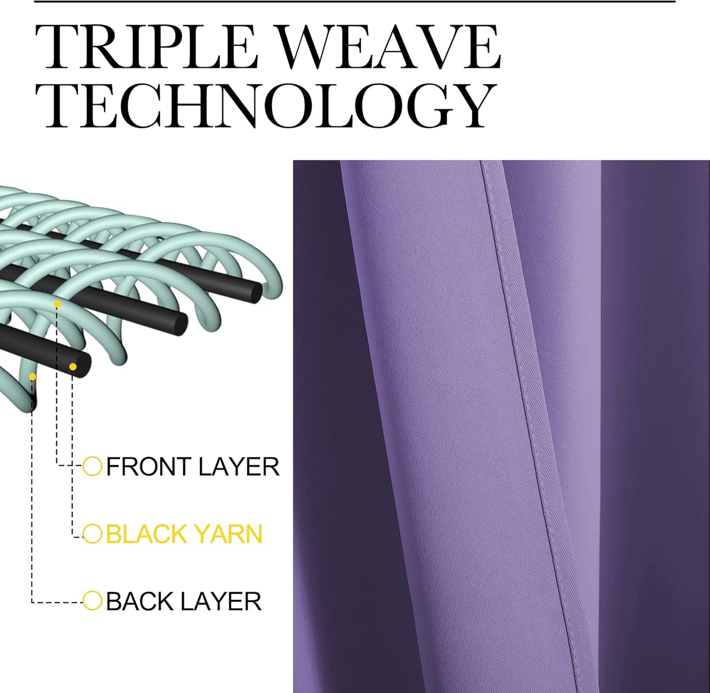 NICETOWN Blackout Curtain Panels - Thermal Insulated Grommet Drapes | Lilac Purple, 34x72 Inch (1 Pair)