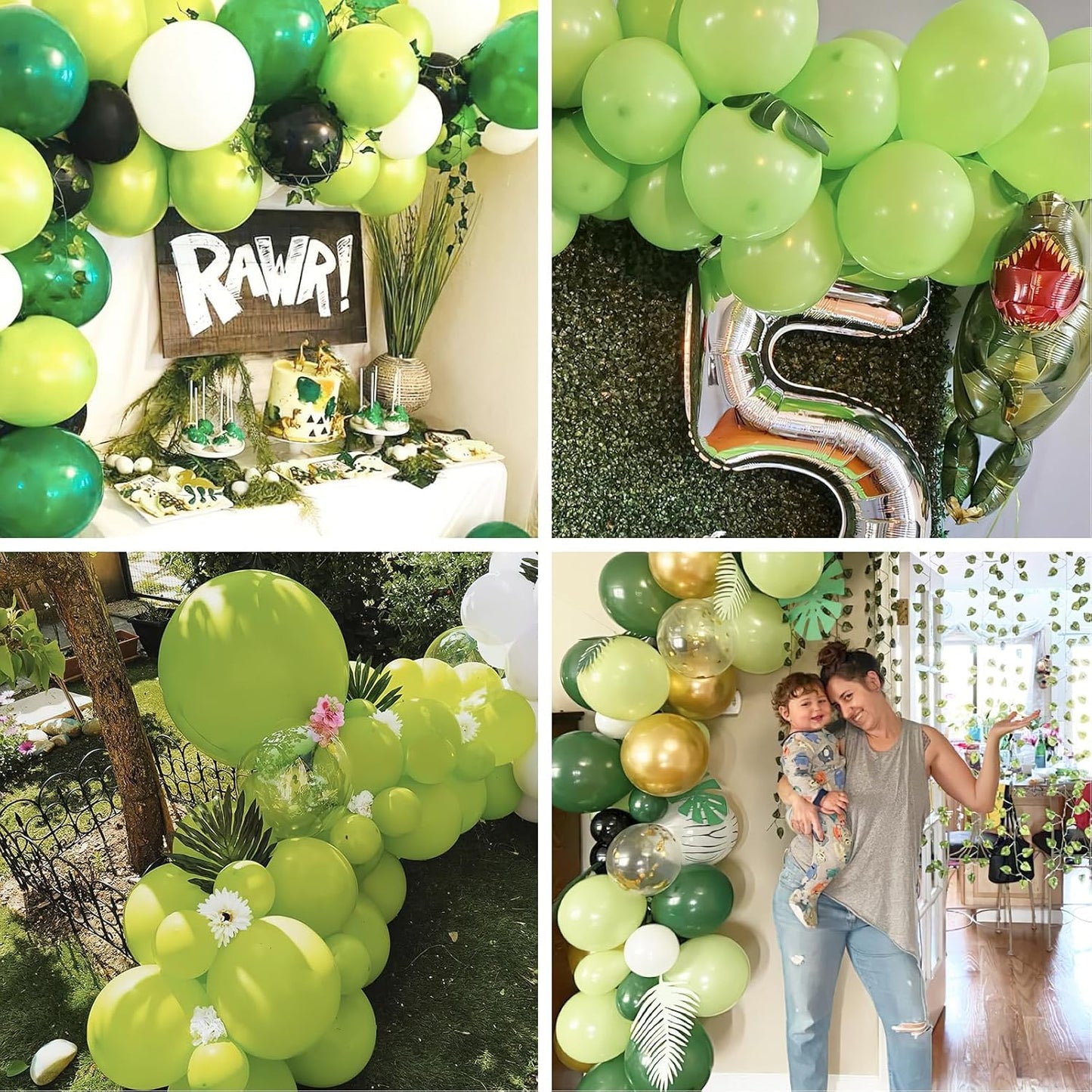 PartyWoo Lime Green Balloons - 127-Piece Latex Balloon Arch Kit | Various Sizes for Graduation & Birthday Celebrations